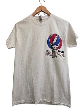 Gildan Dead & Co. Final Tour 2023 White  Steal Your Face Logo TShirt EUC Sz S